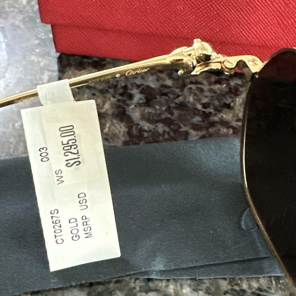 Cartier 58mm Panthère de Cartier Hexagonal Sunglasses. New Full Kit. Msrp $1295 - Picture 10 of 13